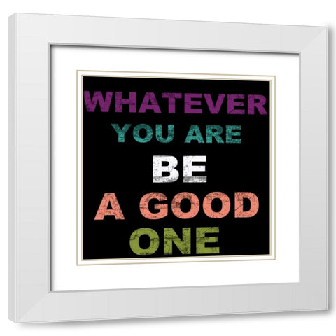 WHATEVER White Modern Wood Framed Art Print with Double Matting by Greene, Taylor
