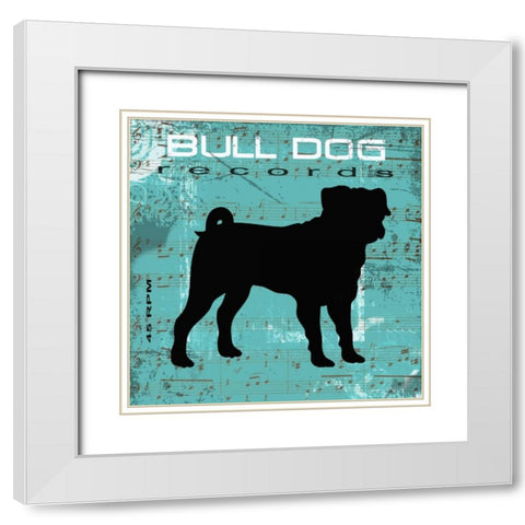 BULL DOG B1 White Modern Wood Framed Art Print with Double Matting by Greene, Taylor