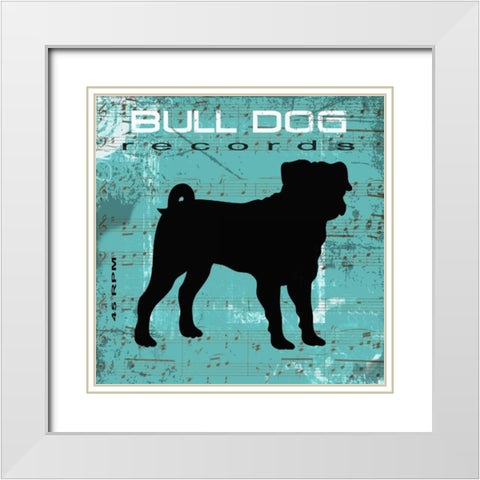 BULL DOG B1 White Modern Wood Framed Art Print with Double Matting by Greene, Taylor