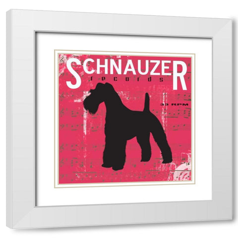Schnauzer White Modern Wood Framed Art Print with Double Matting by Greene, Taylor