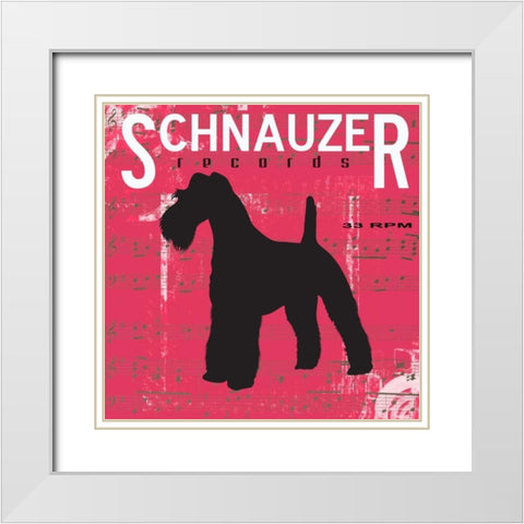 Schnauzer White Modern Wood Framed Art Print with Double Matting by Greene, Taylor