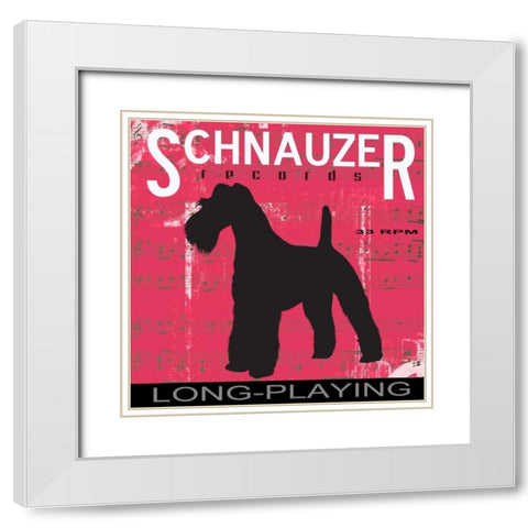 Schnauzer White Modern Wood Framed Art Print with Double Matting by Greene, Taylor