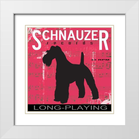 Schnauzer White Modern Wood Framed Art Print with Double Matting by Greene, Taylor