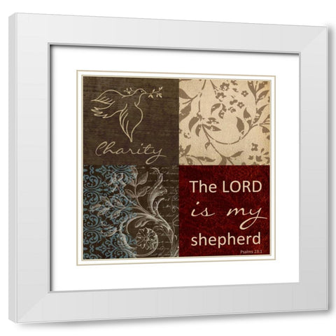 CHARITY 1 White Modern Wood Framed Art Print with Double Matting by Greene, Taylor