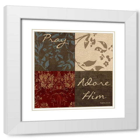PRAY White Modern Wood Framed Art Print with Double Matting by Greene, Taylor