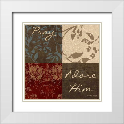 PRAY White Modern Wood Framed Art Print with Double Matting by Greene, Taylor