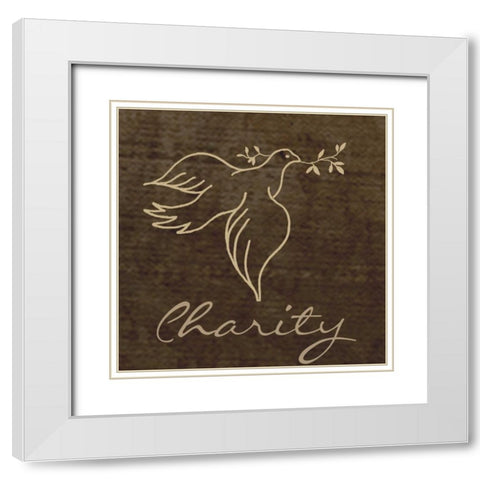 CHARITY White Modern Wood Framed Art Print with Double Matting by Greene, Taylor