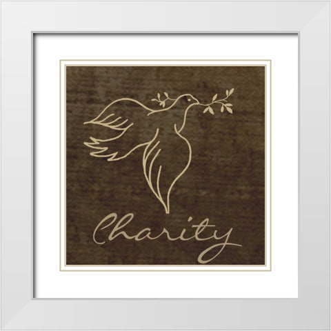 CHARITY White Modern Wood Framed Art Print with Double Matting by Greene, Taylor