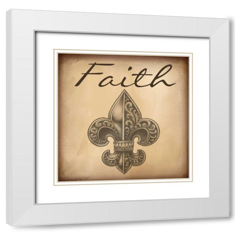 Faith A9 White Modern Wood Framed Art Print with Double Matting by Greene, Taylor