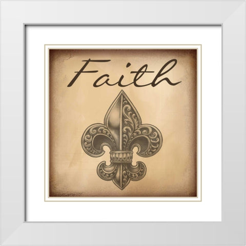 Faith A9 White Modern Wood Framed Art Print with Double Matting by Greene, Taylor