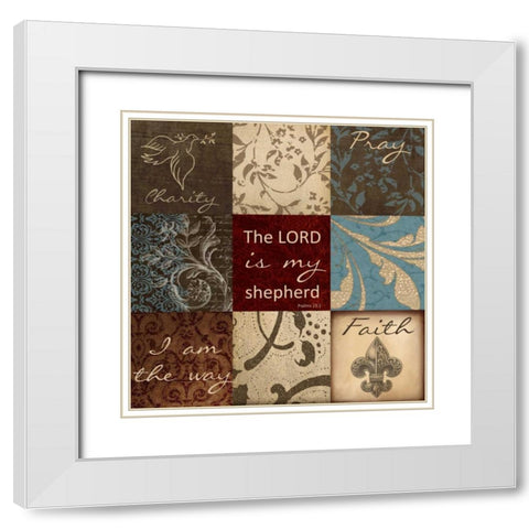 Lord 9 Patch White Modern Wood Framed Art Print with Double Matting by Greene, Taylor