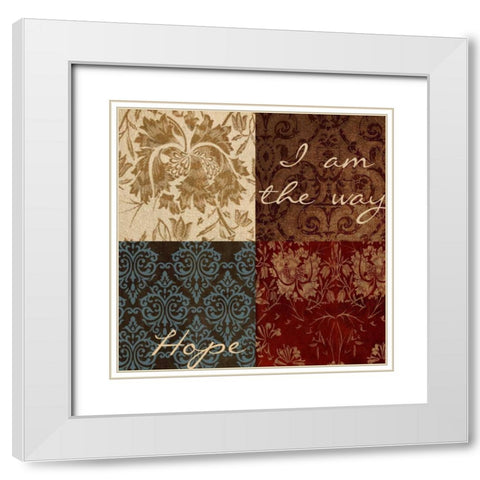 HOPE White Modern Wood Framed Art Print with Double Matting by Greene, Taylor