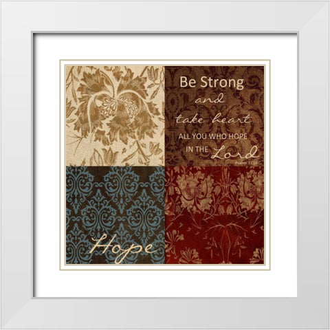 HOPE 14 White Modern Wood Framed Art Print with Double Matting by Greene, Taylor