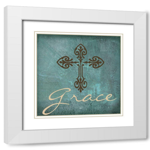 Grace White Modern Wood Framed Art Print with Double Matting by Greene, Taylor