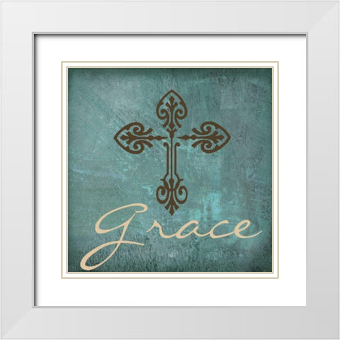 Grace White Modern Wood Framed Art Print with Double Matting by Greene, Taylor