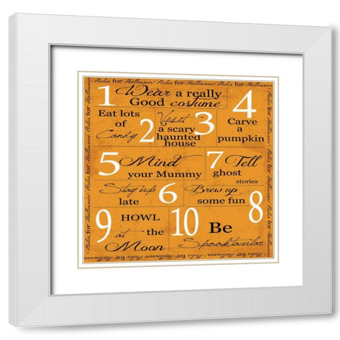 OCTOBER- HALLOWEEN White Modern Wood Framed Art Print with Double Matting by Greene, Taylor