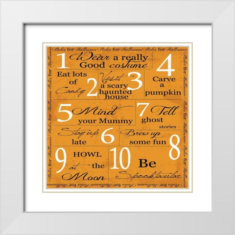 OCTOBER- HALLOWEEN White Modern Wood Framed Art Print with Double Matting by Greene, Taylor