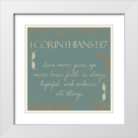 Beige Love White Modern Wood Framed Art Print with Double Matting by Greene, Taylor
