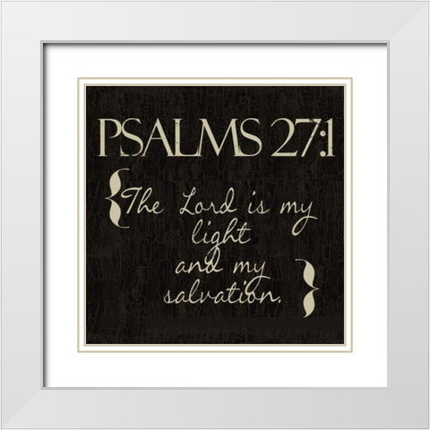 Psalms 27-1 White Modern Wood Framed Art Print with Double Matting by Greene, Taylor