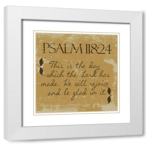 Psalms 118-24-Gold White Modern Wood Framed Art Print with Double Matting by Greene, Taylor