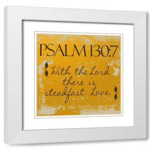 Psalms 130-7-Orange White Modern Wood Framed Art Print with Double Matting by Greene, Taylor