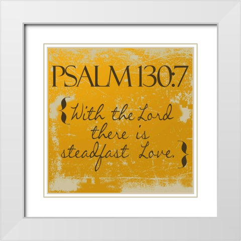 Psalms 130-7-Orange White Modern Wood Framed Art Print with Double Matting by Greene, Taylor