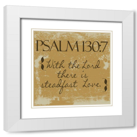 Psalms 130-7-Gold White Modern Wood Framed Art Print with Double Matting by Greene, Taylor