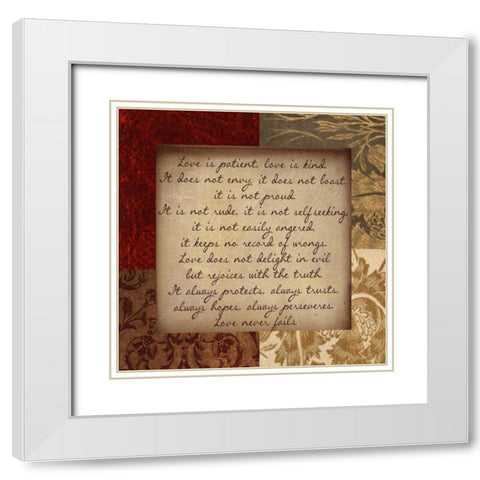 LOVE IS White Modern Wood Framed Art Print with Double Matting by Greene, Taylor