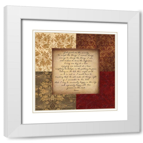 SERENITY White Modern Wood Framed Art Print with Double Matting by Greene, Taylor