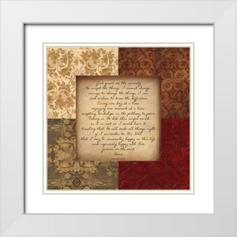 SERENITY White Modern Wood Framed Art Print with Double Matting by Greene, Taylor