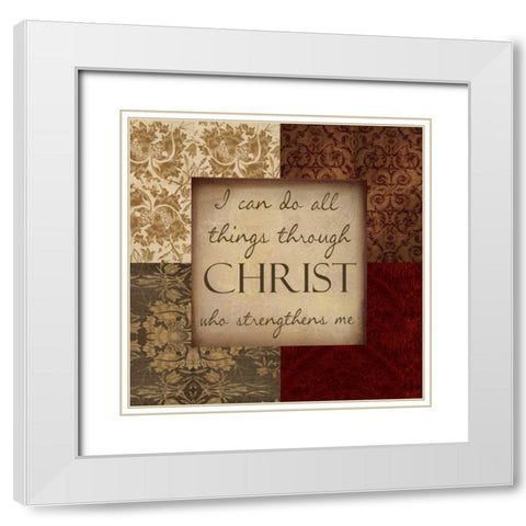 I CAN DO ALL THINGS 2 White Modern Wood Framed Art Print with Double Matting by Greene, Taylor