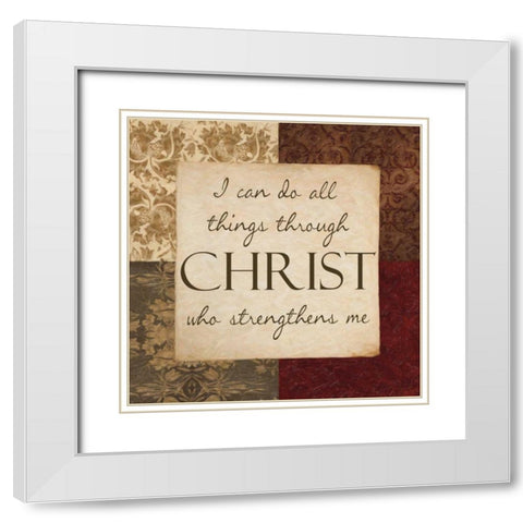 I CAN DO ALL THINGS White Modern Wood Framed Art Print with Double Matting by Greene, Taylor