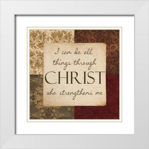 I CAN DO ALL THINGS White Modern Wood Framed Art Print with Double Matting by Greene, Taylor