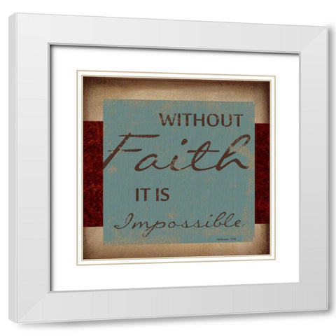 WITHOUT FAITH White Modern Wood Framed Art Print with Double Matting by Greene, Taylor