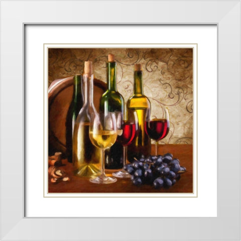 Wine I White Modern Wood Framed Art Print with Double Matting by Greene, Taylor