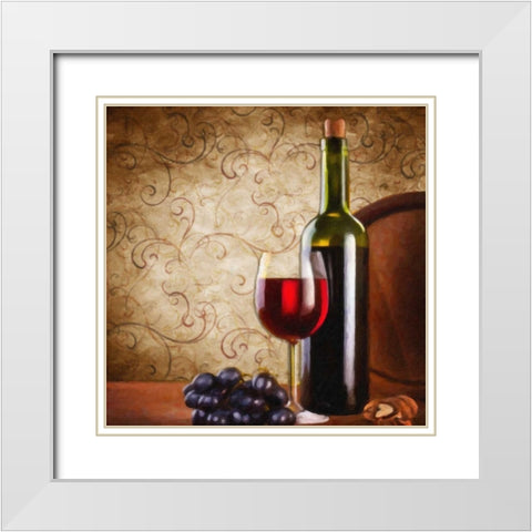 Wine II White Modern Wood Framed Art Print with Double Matting by Greene, Taylor