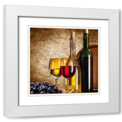 Wine III White Modern Wood Framed Art Print with Double Matting by Greene, Taylor