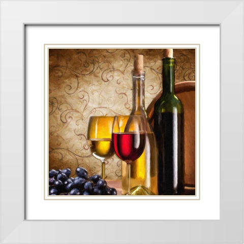 Wine III White Modern Wood Framed Art Print with Double Matting by Greene, Taylor