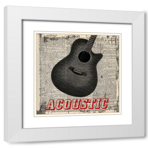 ACOUSTIC White Modern Wood Framed Art Print with Double Matting by Greene, Taylor