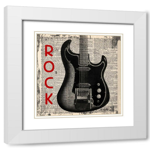 ROCK White Modern Wood Framed Art Print with Double Matting by Greene, Taylor