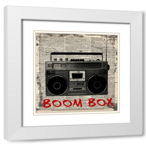 BOOM BOX White Modern Wood Framed Art Print with Double Matting by Greene, Taylor