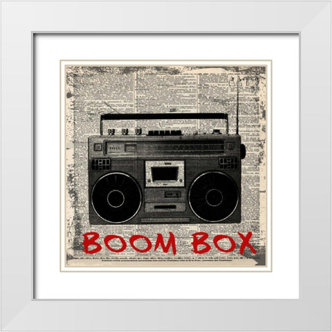 BOOM BOX White Modern Wood Framed Art Print with Double Matting by Greene, Taylor