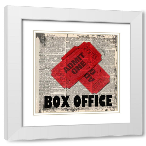 BOX OFFICE White Modern Wood Framed Art Print with Double Matting by Greene, Taylor