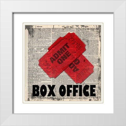 BOX OFFICE White Modern Wood Framed Art Print with Double Matting by Greene, Taylor