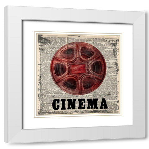 CINEMA White Modern Wood Framed Art Print with Double Matting by Greene, Taylor