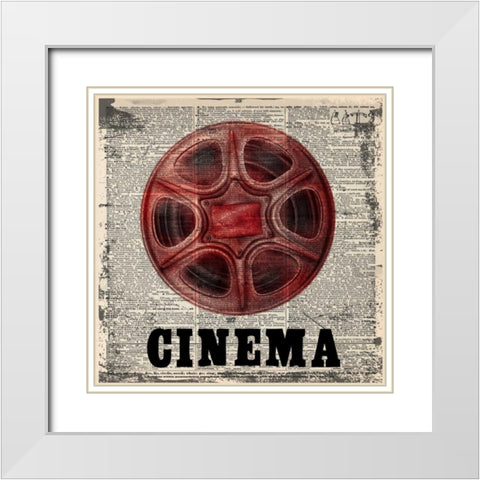 CINEMA White Modern Wood Framed Art Print with Double Matting by Greene, Taylor