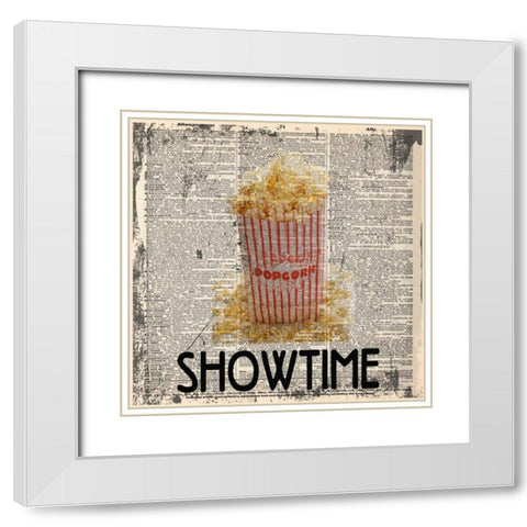 SHOWTIME White Modern Wood Framed Art Print with Double Matting by Greene, Taylor