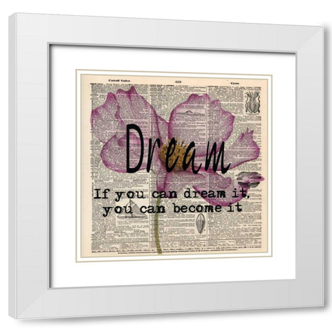 DREAM White Modern Wood Framed Art Print with Double Matting by Greene, Taylor