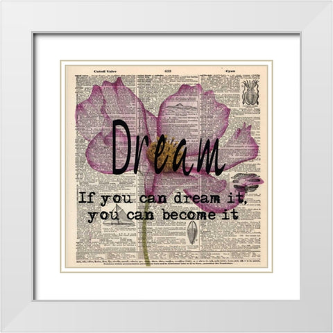 DREAM White Modern Wood Framed Art Print with Double Matting by Greene, Taylor