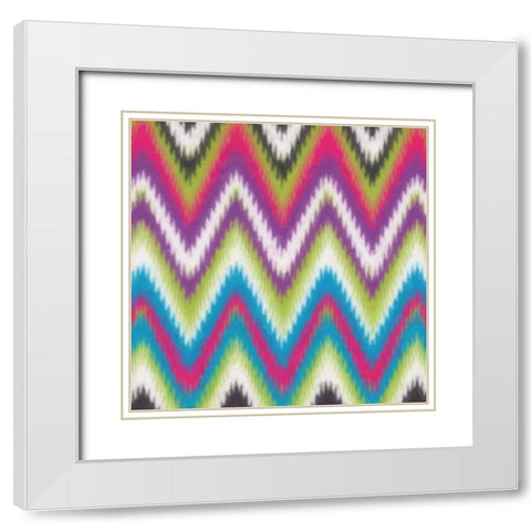 COLORFUL MOTIF III White Modern Wood Framed Art Print with Double Matting by Greene, Taylor